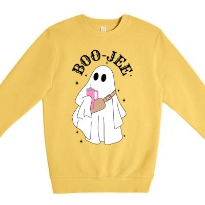 Spooky Season Cute Ghost Halloween Costume Boujee Boojee Meaningful Gift Premium Crewneck Sweatshirt