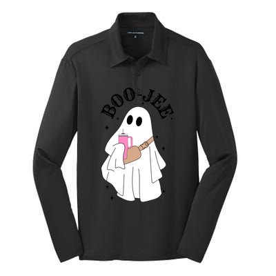 Spooky Season Cute Ghost Halloween Costume Boujee Boojee Meaningful Gift Silk Touch Performance Long Sleeve Polo