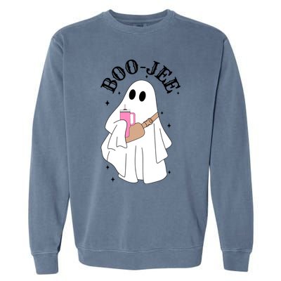 Spooky Season Cute Ghost Halloween Costume Boujee Boojee Meaningful Gift Garment-Dyed Sweatshirt