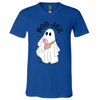 Spooky Season Cute Ghost Halloween Costume Boujee Boojee Meaningful Gift V-Neck T-Shirt