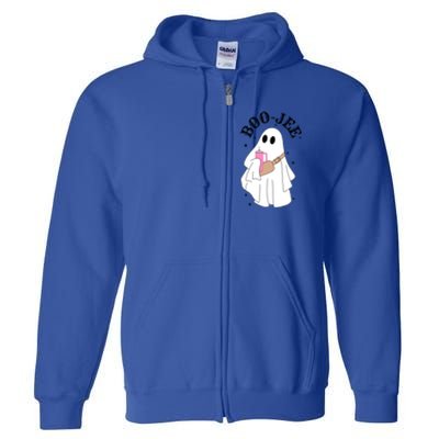 Spooky Season Cute Ghost Halloween Costume Boujee Boojee Meaningful Gift Full Zip Hoodie