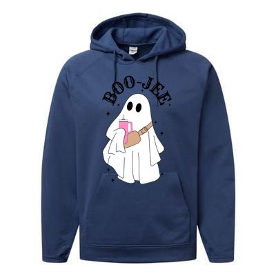 Spooky Season Cute Ghost Halloween Costume Boujee Boojee Meaningful Gift Performance Fleece Hoodie