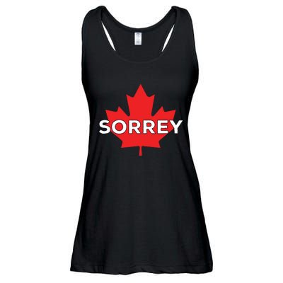 Sorry Sorrey Canada Canadian Maple Leaf Ladies Essential Flowy Tank