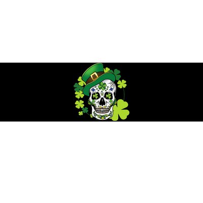 Sugar Skull Clover Skeleton Shamrock Irish Saint Patricks Bumper Sticker