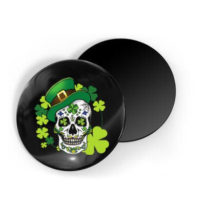 Sugar Skull Clover Skeleton Shamrock Irish Saint Patricks Magnet