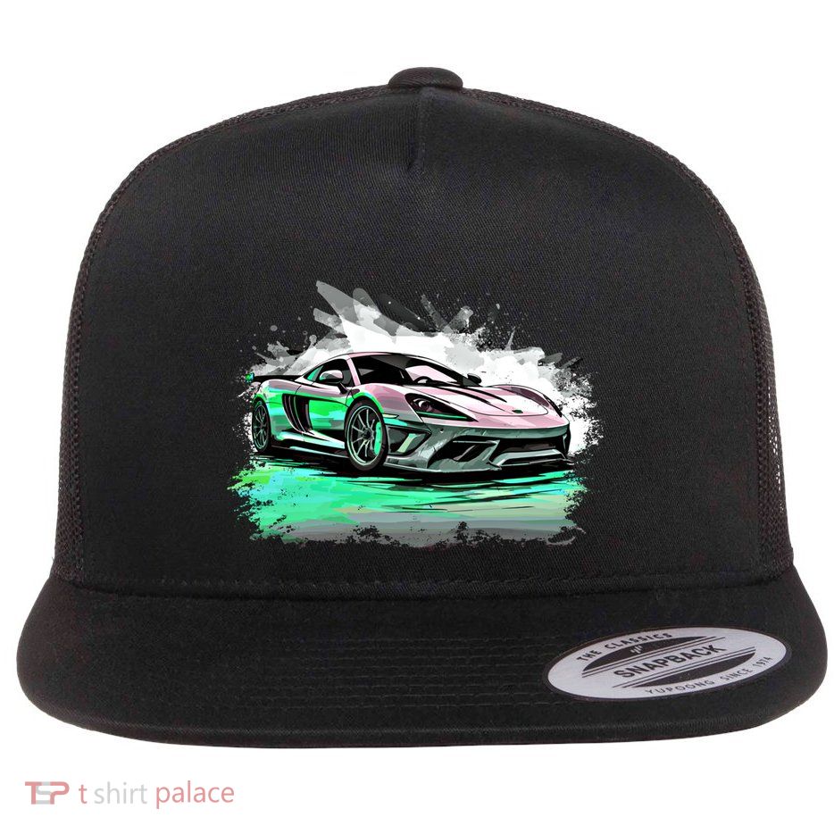 Supercar Sports Car Exotic Concept Art Hypercar Graphic Meaningful Gift Flatbill Hat