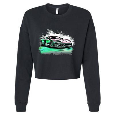 Supercar Sports Car Exotic Concept Art Hypercar Graphic Meaningful Gift Cropped Pullover Crew