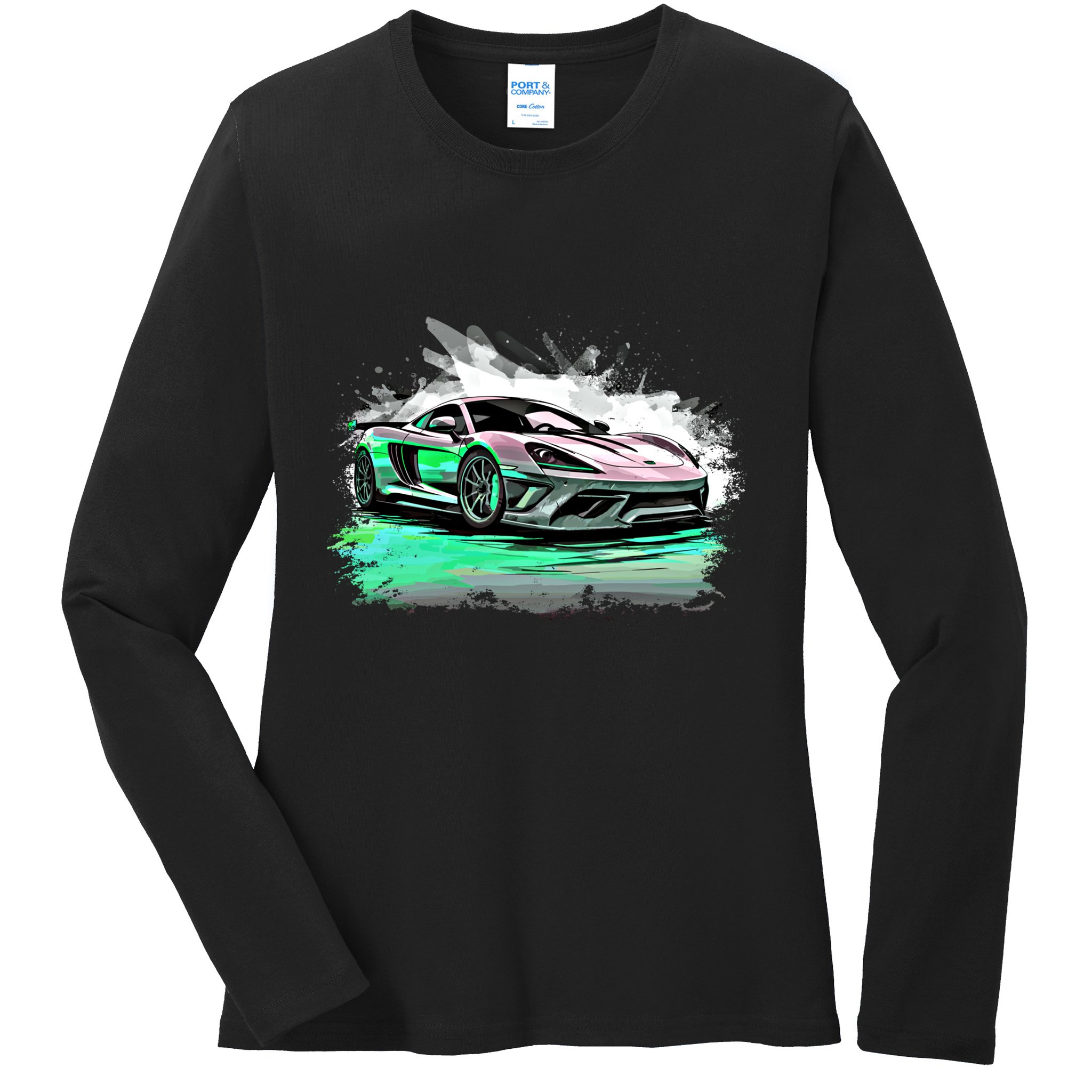 Supercar Sports Car Exotic Concept Art Hypercar Graphic Meaningful Gift Ladies Long Sleeve Shirt