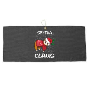 Sloth Santa Claus Merry Slothmas Santa Sloth Slotha Claus Cool Gift Large Microfiber Waffle Golf Towel