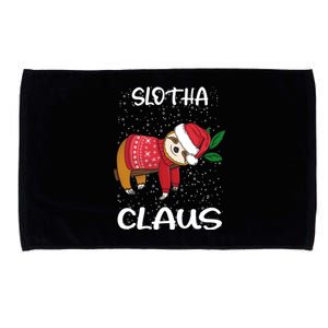 Sloth Santa Claus Merry Slothmas Santa Sloth Slotha Claus Cool Gift Microfiber Hand Towel