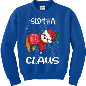 Sloth Santa Claus Merry Slothmas Santa Sloth Slotha Claus Cool Gift Kids Sweatshirt