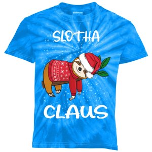 Sloth Santa Claus Merry Slothmas Santa Sloth Slotha Claus Cool Gift Kids Tie-Dye T-Shirt