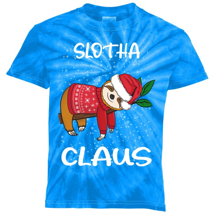 Sloth Santa Claus Merry Slothmas Santa Sloth Slotha Claus Cool Gift Kids Tie-Dye T-Shirt