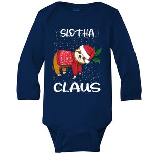 Sloth Santa Claus Merry Slothmas Santa Sloth Slotha Claus Cool Gift Baby Long Sleeve Bodysuit