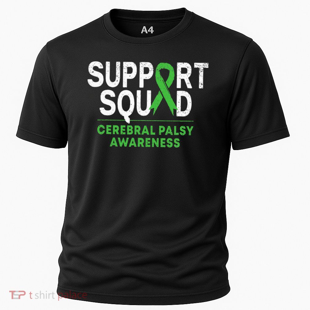 Support Squad Cerebral Palsy Awareness Month Cp Green Ribbon Cooling Performance Crew T-Shirt