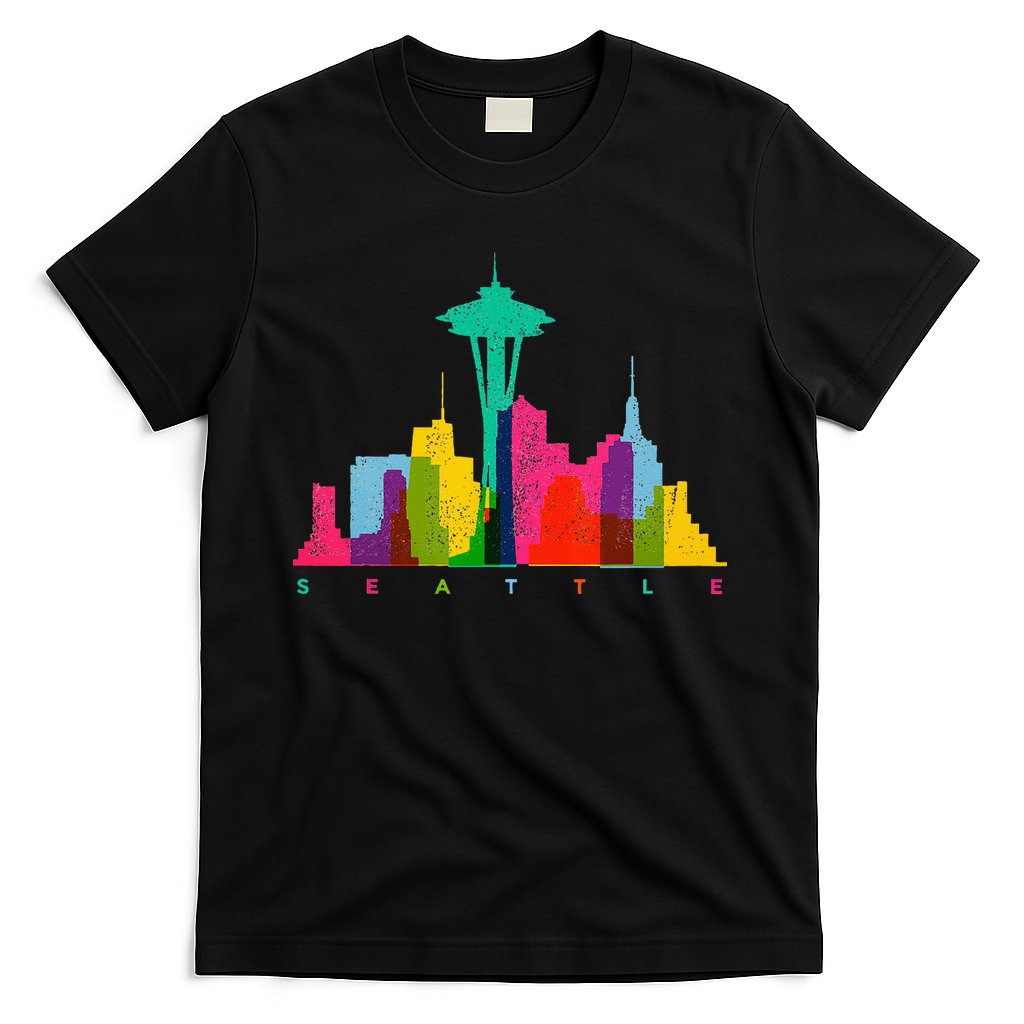 Seattle Skyline Colorful Washington T-Shirt
