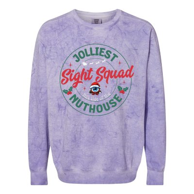 Sight Squad Christmas Optometrist Eye Doctor Staff Optician Colorblast Crewneck Sweatshirt