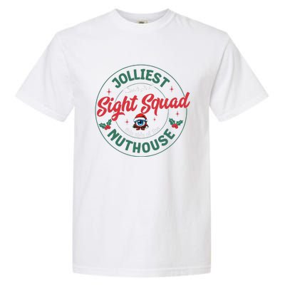 Sight Squad Christmas Optometrist Eye Doctor Staff Optician Garment-Dyed Heavyweight T-Shirt