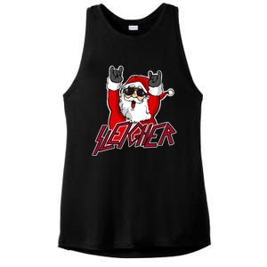 Sleigher Santa Claus Metal Christmas Funny Hail Santa Great Gift Ladies PosiCharge Tri-Blend Wicking Tank