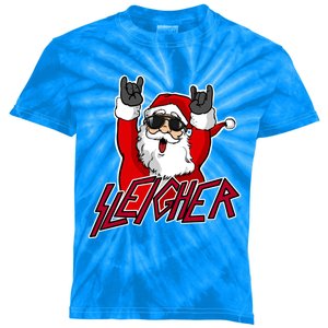 Sleigher Santa Claus Metal Christmas Funny Hail Santa Great Gift Kids Tie-Dye T-Shirt