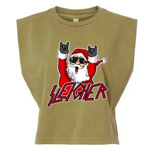 Sleigher Santa Claus Metal Christmas Funny Hail Santa Great Gift Garment-Dyed Women's Muscle Tee