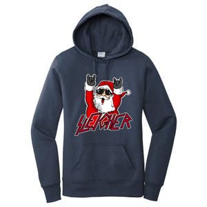 Sleigher Santa Claus Metal Christmas Funny Hail Santa Great Gift Women's Pullover Hoodie