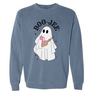 Spooky Season Cute Ghost Halloween Costume Boujee BooJee Gift Garment-Dyed Sweatshirt