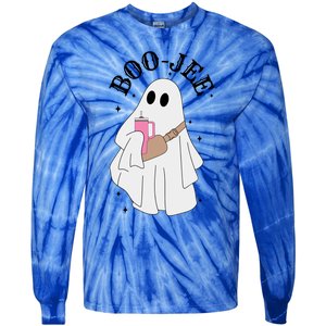 Spooky Season Cute Ghost Halloween Costume Boujee BooJee Gift Tie-Dye Long Sleeve Shirt