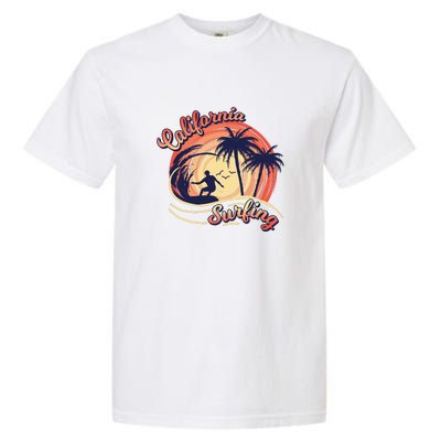 Surfing Sunset California Surfing Summer For Surf Lovers Gift Garment-Dyed Heavyweight T-Shirt