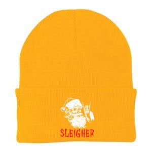 Sleigher Santa Claus Metal Christmas Rock On Hail Santa Cute Gift Knit Cap Winter Beanie