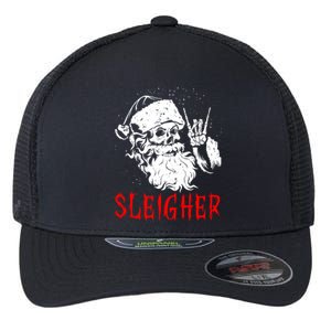 Sleigher Santa Claus Metal Christmas Rock On Hail Santa Cute Gift Flexfit Unipanel Trucker Cap