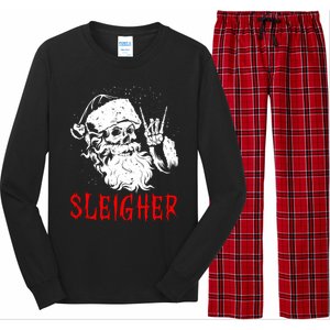 Sleigher Santa Claus Metal Christmas Rock On Hail Santa Cute Gift Long Sleeve Pajama Set