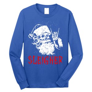 Sleigher Santa Claus Metal Christmas Rock On Hail Santa Cute Gift Long Sleeve Shirt