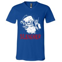 Sleigher Santa Claus Metal Christmas Rock On Hail Santa Cute Gift V-Neck T-Shirt