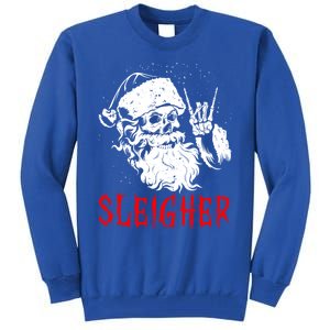 Sleigher Santa Claus Metal Christmas Rock On Hail Santa Cute Gift Tall Sweatshirt