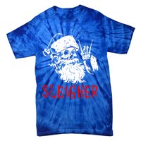 Sleigher Santa Claus Metal Christmas Rock On Hail Santa Cute Gift Tie-Dye T-Shirt