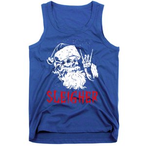 Sleigher Santa Claus Metal Christmas Rock On Hail Santa Cute Gift Tank Top