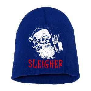 Sleigher Santa Claus Metal Christmas Rock On Hail Santa Cute Gift Short Acrylic Beanie