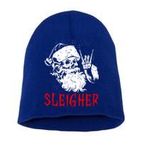 Sleigher Santa Claus Metal Christmas Rock On Hail Santa Cute Gift Short Acrylic Beanie