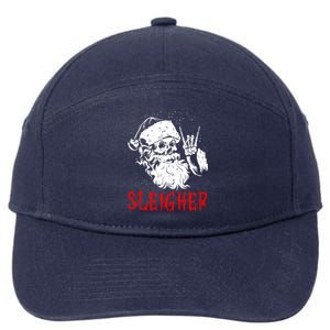 Sleigher Santa Claus Metal Christmas Rock On Hail Santa Cute Gift 7-Panel Snapback Hat