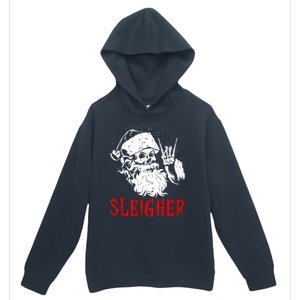 Sleigher Santa Claus Metal Christmas Rock On Hail Santa Cute Gift Urban Pullover Hoodie