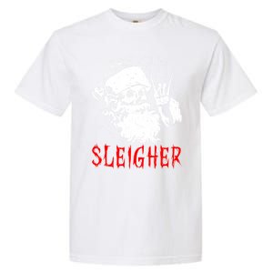 Sleigher Santa Claus Metal Christmas Rock On Hail Santa Cute Gift Garment-Dyed Heavyweight T-Shirt