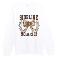 Sideline Social Club Fall Coquette Bow Premium Crewneck Sweatshirt