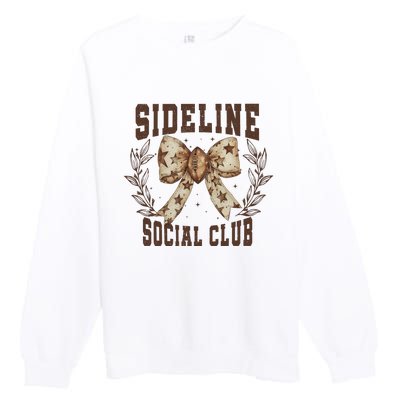 Sideline Social Club Fall Coquette Bow Premium Crewneck Sweatshirt