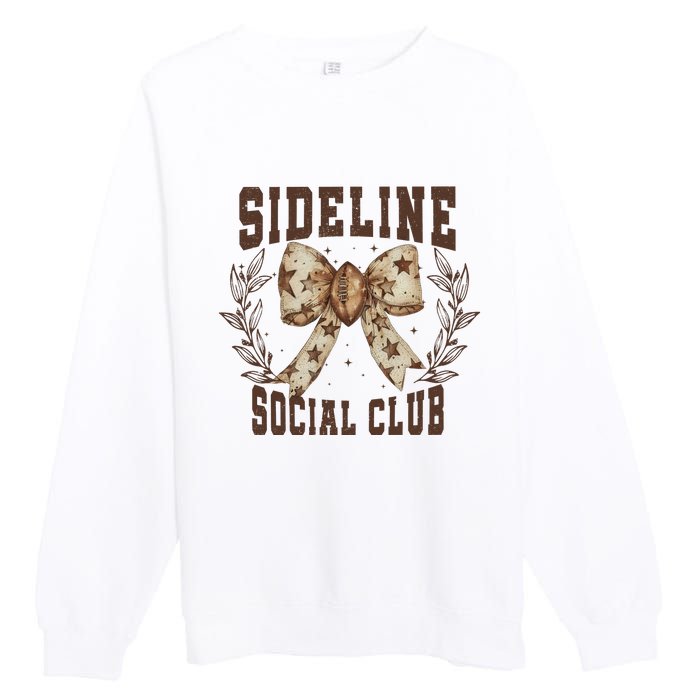 Sideline Social Club Fall Coquette Bow Premium Crewneck Sweatshirt