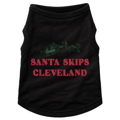 Santa Skips Cleveland Funny Santa Reindeer Xmas Christmas Doggie Tank