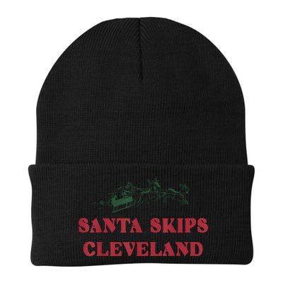Santa Skips Cleveland Funny Santa Reindeer Xmas Christmas Beanie