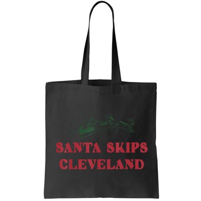 Santa Skips Cleveland Funny Santa Reindeer Xmas Christmas Bag