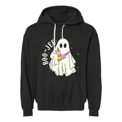 Spooky Season Cute Ghost Halloween Costume Boujee BooJee Garment-Dyed Fleece Hoodie