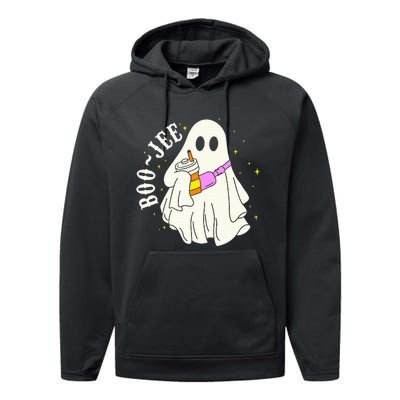 Spooky Season Cute Ghost Halloween Costume Boujee BooJee Performance Fleece Hoodie